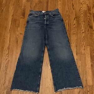 Agolde. DAME HIGH RISE WIDE LEG CUT HEM